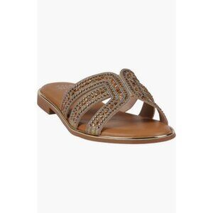 💕GC SHOES💕 Clara Rhinestone Slide Sandal ~ Gold 8.5 New In Box